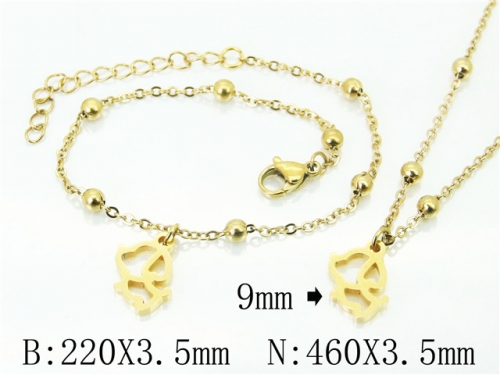 Wholesale Stainless Steel 316L Necklace & Bracelet Set NO.#BC91S1218HIG