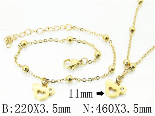 Wholesale Stainless Steel 316L Necklace & Bracelet Set NO.#BC91S1213HIQ