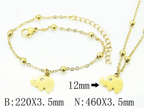 Wholesale Stainless Steel 316L Necklace & Bracelet Set NO.#BC91S1217HIT