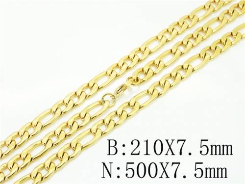 Wholesale Stainless Steel 316L Necklace & Bracelet Set NO.#BC40S0473HKG