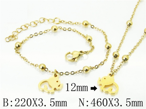Wholesale Stainless Steel 316L Necklace & Bracelet Set NO.#BC91S1215HIE