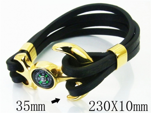 BC Jewelry Wholesale Leather And Stainless Steel Bracelet Jewelry NO.#BC23B0149HOE