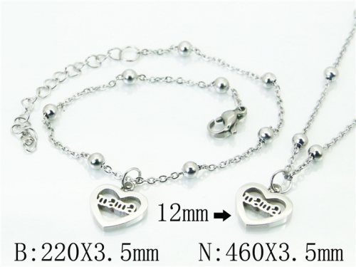 Wholesale Stainless Steel 316L Necklace & Bracelet Set NO.#BC91S1243HEE