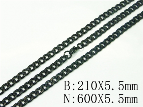 Wholesale Stainless Steel 316L Necklace & Bracelet Set NO.#BC40S0484HHR