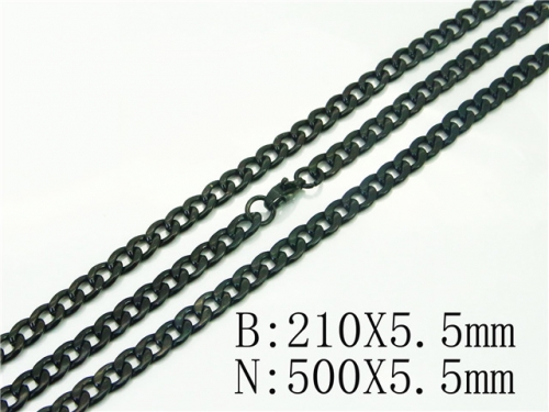 Wholesale Stainless Steel 316L Necklace & Bracelet Set NO.#BC40S0483HTT