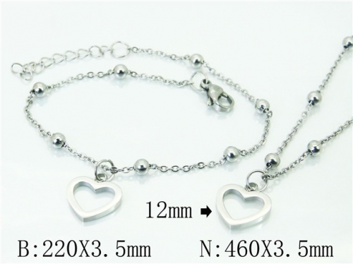 Wholesale Stainless Steel 316L Necklace & Bracelet Set NO.#BC91S1244HWW