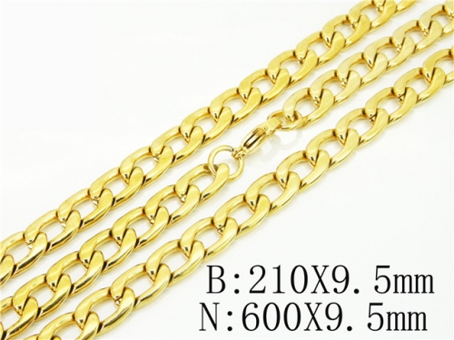 Wholesale Stainless Steel 316L Necklace & Bracelet Set NO.#BC40S0512HPL