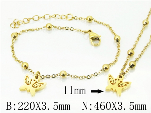 Wholesale Stainless Steel 316L Necklace & Bracelet Set NO.#BC91S1203HIZ