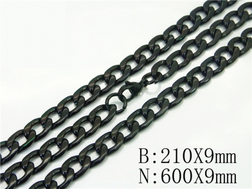 Wholesale Stainless Steel 316L Necklace & Bracelet Set NO.#BC40S0508HNB