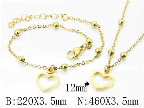 Wholesale Stainless Steel 316L Necklace & Bracelet Set NO.#BC91S1207HIB