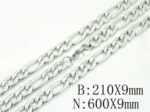 Wholesale Stainless Steel 316L Necklace & Bracelet Set NO.#BC40S0476HJC