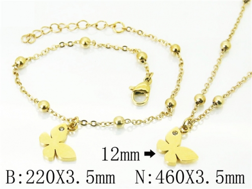 Wholesale Stainless Steel 316L Necklace & Bracelet Set NO.#BC91S1202HIA