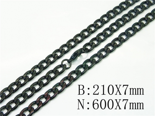 Wholesale Stainless Steel 316L Necklace & Bracelet Set NO.#BC40S0496HJW