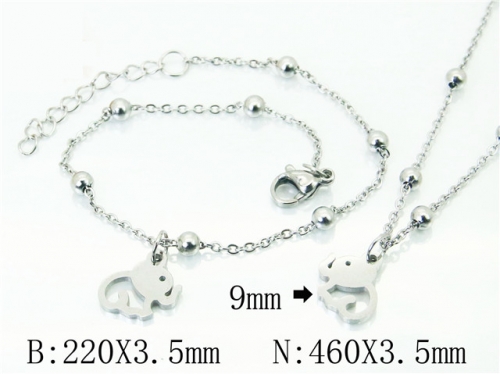 Wholesale Stainless Steel 316L Necklace & Bracelet Set NO.#BC91S1227HCC