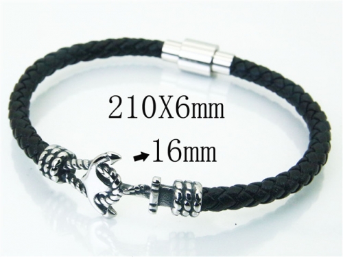 BC Jewelry Wholesale Leather And Stainless Steel Bracelet Jewelry NO.#BC23B0152HJQ