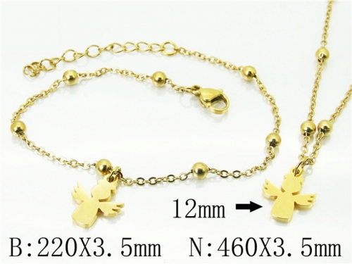Wholesale Stainless Steel 316L Necklace & Bracelet Set NO.#BC91S1205HIC