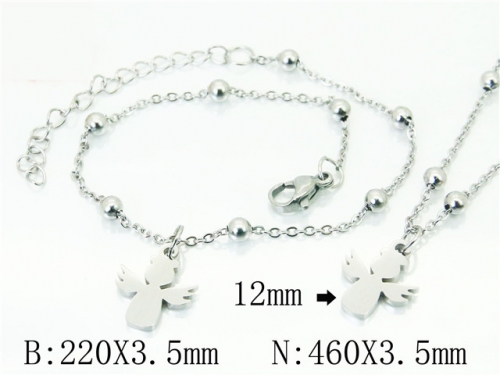 Wholesale Stainless Steel 316L Necklace & Bracelet Set NO.#BC91S1232HTT