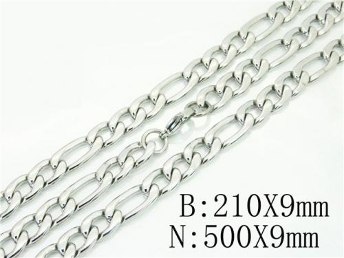 Wholesale Stainless Steel 316L Necklace & Bracelet Set NO.#BC40S0475HIB