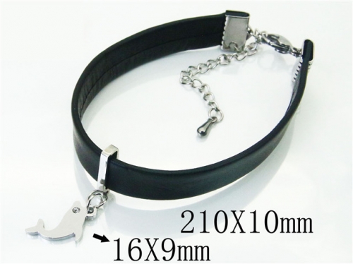 BC Jewelry Wholesale Leather And Stainless Steel Bracelet Jewelry NO.#BC91B0149NF