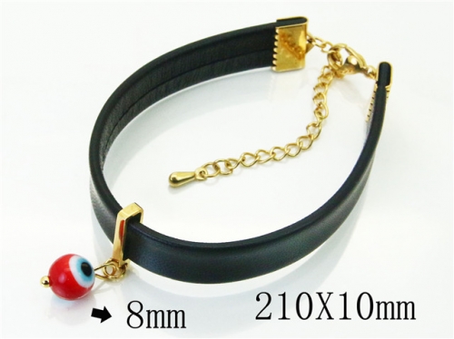 BC Jewelry Wholesale Leather And Stainless Steel Bracelet Jewelry NO.#BC91B0154MV