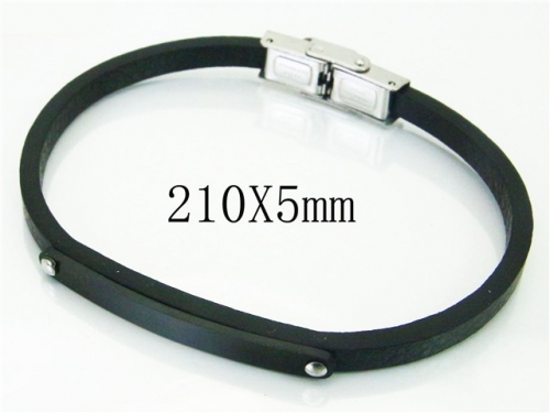 BC Jewelry Wholesale Leather And Stainless Steel Bracelet Jewelry NO.#BC23B0201PW