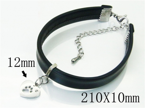 BC Jewelry Wholesale Leather And Stainless Steel Bracelet Jewelry NO.#BC91B0144NQ