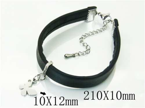 BC Jewelry Wholesale Leather And Stainless Steel Bracelet Jewelry NO.#BC91B0148NZ
