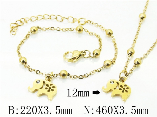 Wholesale Stainless Steel 316L Necklace & Bracelet Set NO.#BC91S1210HID