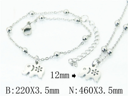 Wholesale Stainless Steel 316L Necklace & Bracelet Set NO.#BC91S1246HBB