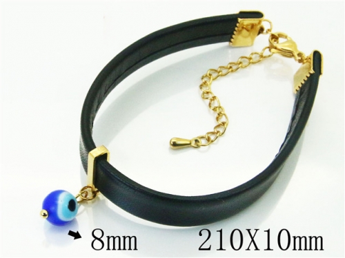 BC Jewelry Wholesale Leather And Stainless Steel Bracelet Jewelry NO.#BC91B0153MB