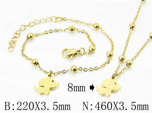 Wholesale Stainless Steel 316L Necklace & Bracelet Set NO.#BC91S1214HIW