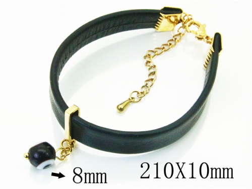 BC Jewelry Wholesale Leather And Stainless Steel Bracelet Jewelry NO.#BC91B0155MX