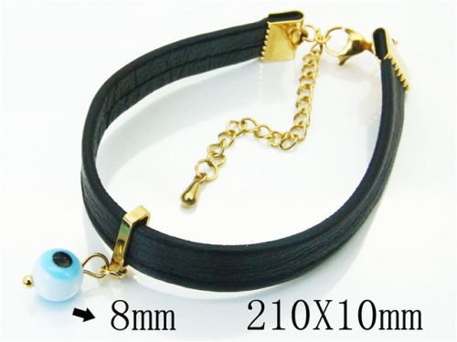 BC Jewelry Wholesale Leather And Stainless Steel Bracelet Jewelry NO.#BC91B0152MR