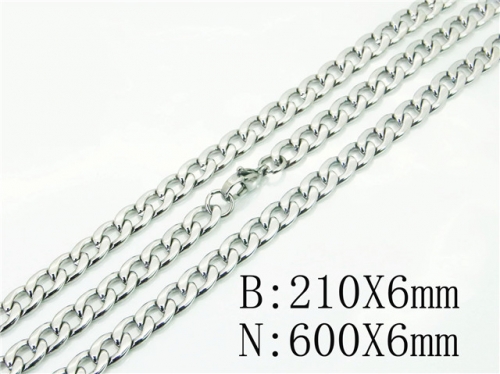 Wholesale Stainless Steel 316L Necklace & Bracelet Set NO.#BC40S0486OL