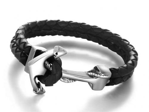 BC Jewelry Wholesale Leather Bracelet Stainless Steel Bracelet Jewelry NO.#SJ122B131