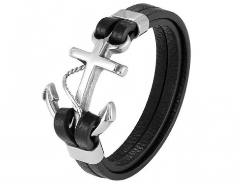 BC Jewelry Wholesale Leather Bracelet Stainless Steel Bracelet Jewelry NO.#SJ122B130