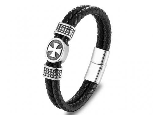 BC Jewelry Wholesale Leather Bracelet Stainless Steel Bracelet Jewelry NO.#SJ122B179
