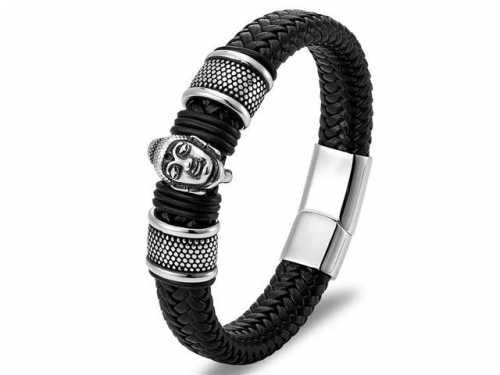 BC Jewelry Wholesale Leather Bracelet Stainless Steel Bracelet Jewelry NO.#SJ122B137