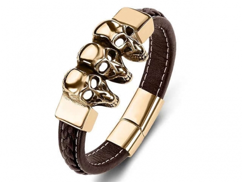 BC Jewelry Wholesale Leather Bracelet Stainless Steel Bracelet Jewelry NO.#SJ35B256