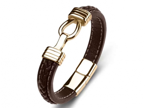 BC Jewelry Wholesale Leather Bracelet Stainless Steel Bracelet Jewelry NO.#SJ35B600