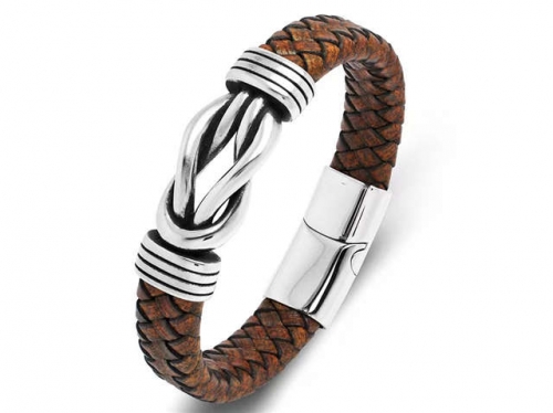 BC Jewelry Wholesale Leather Bracelet Stainless Steel Bracelet Jewelry NO.#SJ35B481