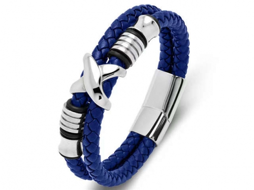 BC Jewelry Wholesale Leather Bracelet Stainless Steel Bracelet Jewelry NO.#SJ35B474
