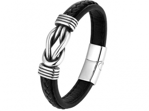 BC Jewelry Wholesale Leather Bracelet Stainless Steel Bracelet Jewelry NO.#SJ131B031
