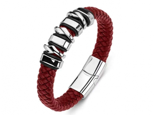 BC Jewelry Wholesale Leather Bracelet Stainless Steel Bracelet Jewelry NO.#SJ35B326
