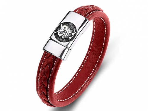 BC Jewelry Wholesale Leather Bracelet Stainless Steel Bracelet Jewelry NO.#SJ35B1123