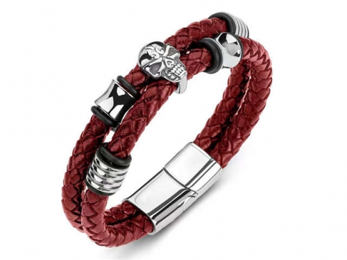 BC Jewelry Wholesale Leather Bracelet Stainless Steel Bracelet Jewelry NO.#SJ35B547