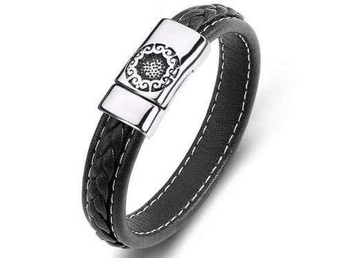 BC Jewelry Wholesale Leather Bracelet Stainless Steel Bracelet Jewelry NO.#SJ35B520