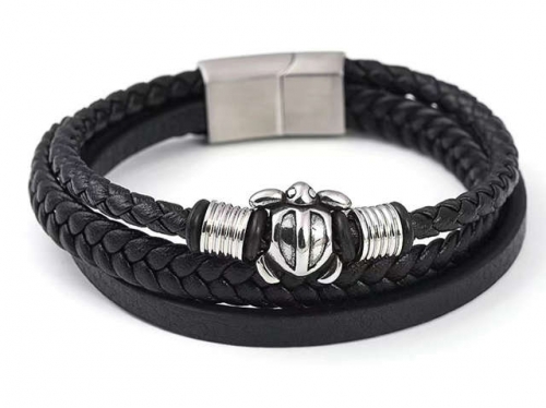 BC Jewelry Wholesale Leather Bracelet Stainless Steel Bracelet Jewelry NO.#SJ133B120