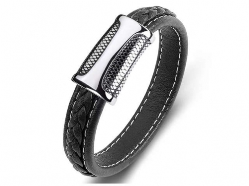 BC Jewelry Wholesale Leather Bracelet Stainless Steel Bracelet Jewelry NO.#SJ35B1155