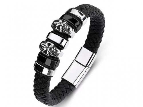BC Jewelry Wholesale Leather Bracelet Stainless Steel Bracelet Jewelry NO.#SJ35B369